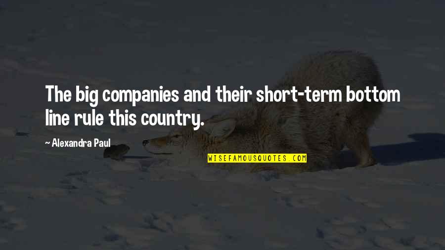 Sufyan Bakuri Quotes By Alexandra Paul: The big companies and their short-term bottom line
