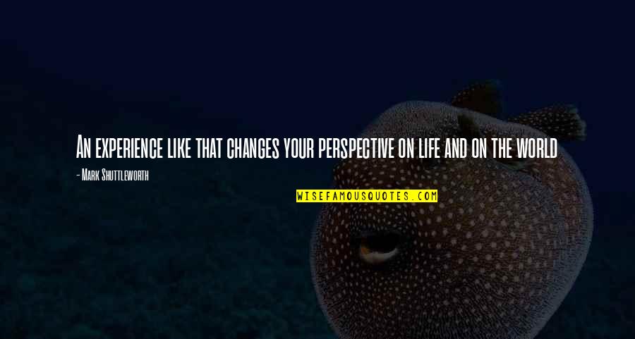 Sugar Free Quotes By Mark Shuttleworth: An experience like that changes your perspective on Sugar Free Quotes By Mark Shuttleworth: An experience like that changes your perspective on