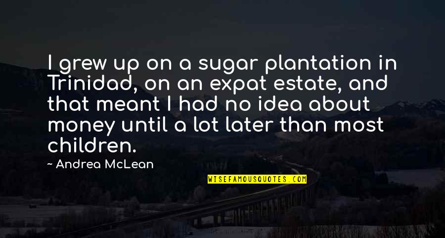 Sugar Plantation Quotes By Andrea McLean: I grew up on a sugar plantation in