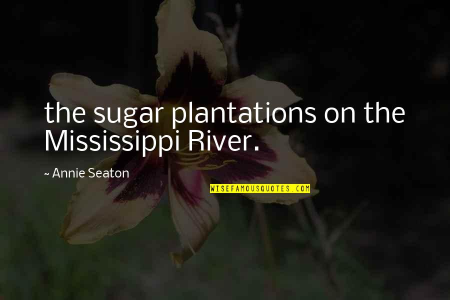 Sugar Plantations Quotes By Annie Seaton: the sugar plantations on the Mississippi River.