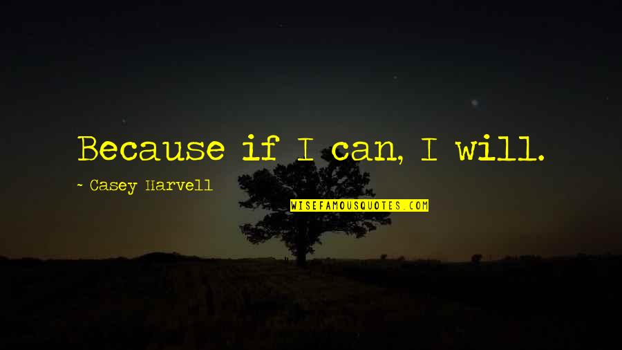 Sugeridas Quotes By Casey Harvell: Because if I can, I will.
