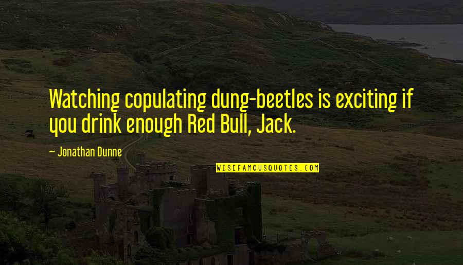 Sugiere Preterite Quotes By Jonathan Dunne: Watching copulating dung-beetles is exciting if you drink
