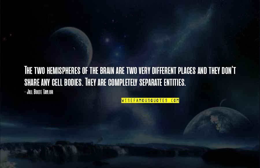 Suha Quotes By Jill Bolte Taylor: The two hemispheres of the brain are two Suha Quotes By Jill Bolte Taylor: The two hemispheres of the brain are two
