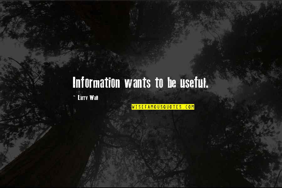 Suhaili Quotes By Larry Wall: Information wants to be useful.