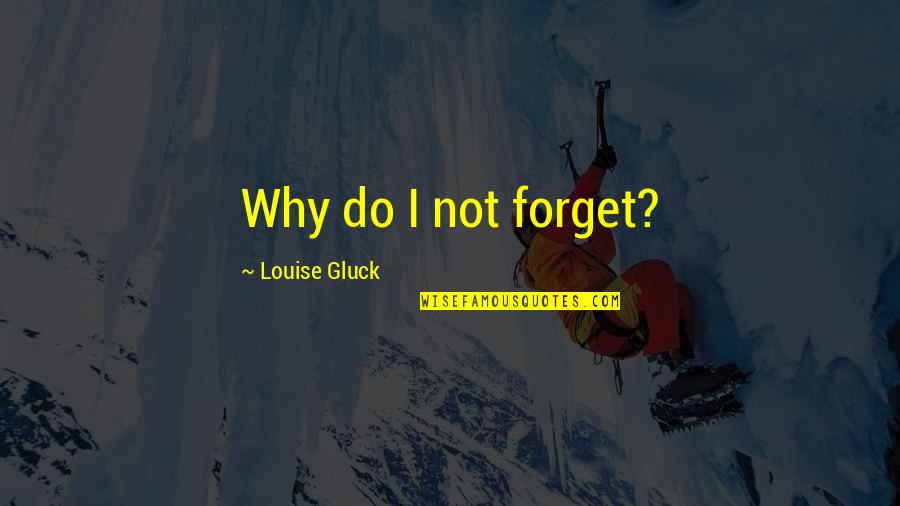 Suheily Rios Quotes By Louise Gluck: Why do I not forget? Suheily Rios Quotes By Louise Gluck: Why do I not forget?