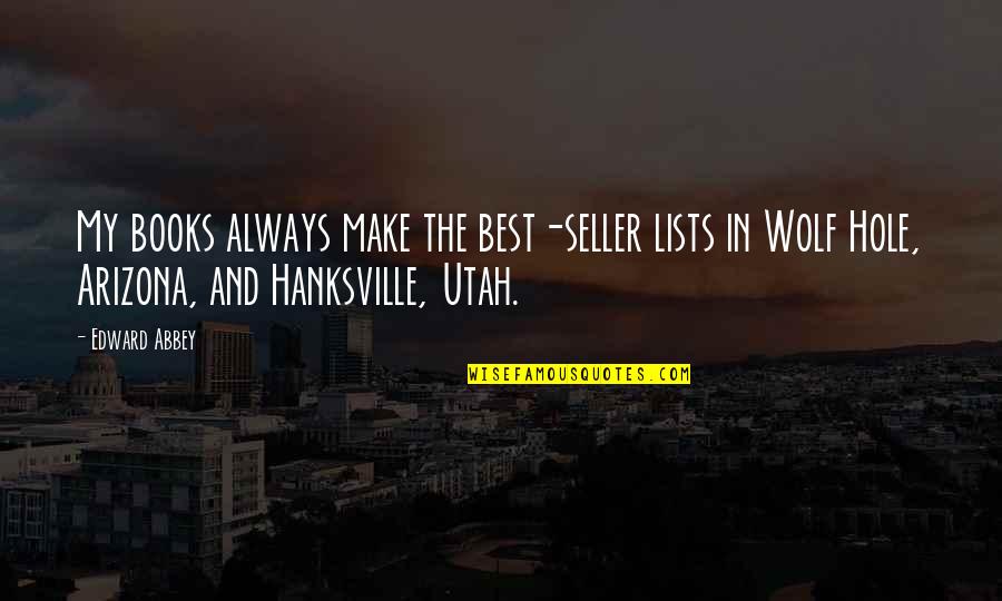 Suhogo Quotes By Edward Abbey: My books always make the best-seller lists in Suhogo Quotes By Edward Abbey: My books always make the best-seller lists in