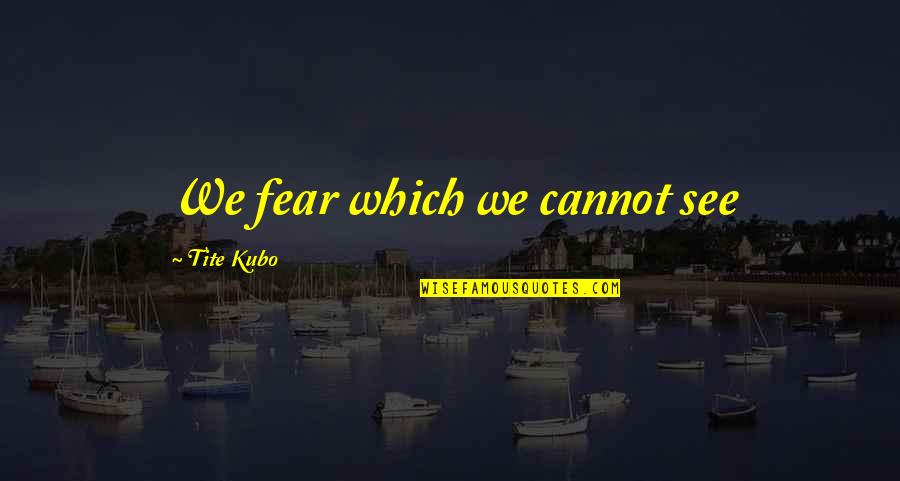 Suia Ambiente Quotes By Tite Kubo: We fear which we cannot see