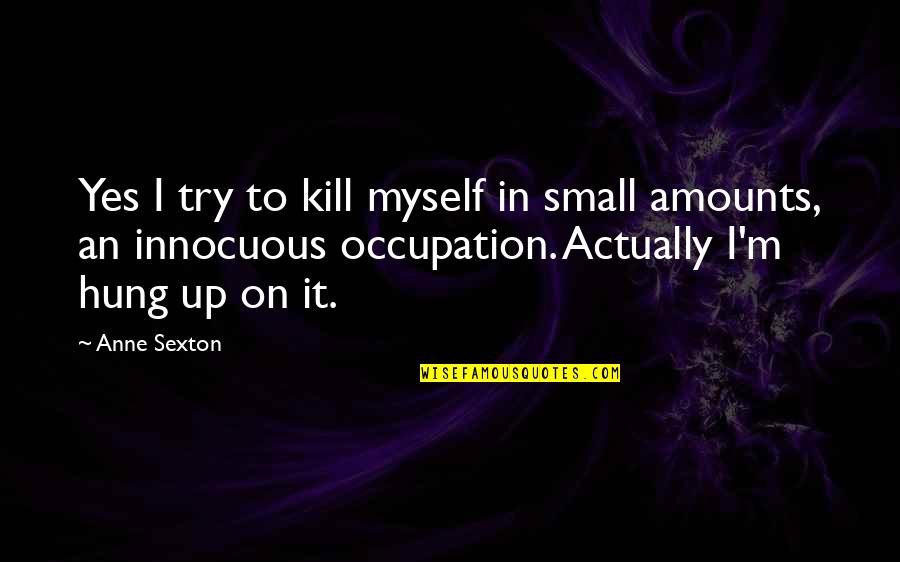 Suicide And Self Harm Quotes By Anne Sexton: Yes I try to kill myself in small