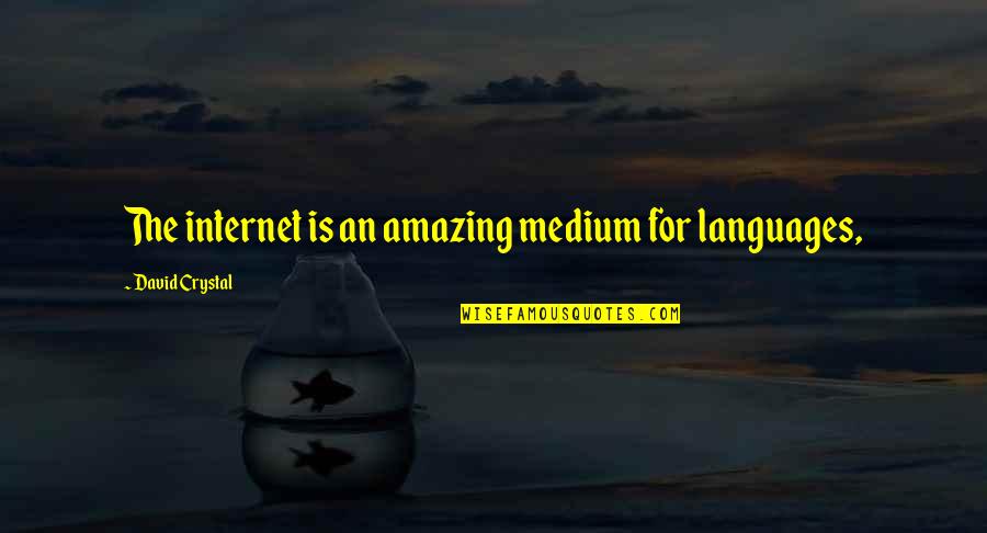 Suicide In The Bell Jar Quotes By David Crystal: The internet is an amazing medium for languages, Suicide In The Bell Jar Quotes By David Crystal: The internet is an amazing medium for languages,