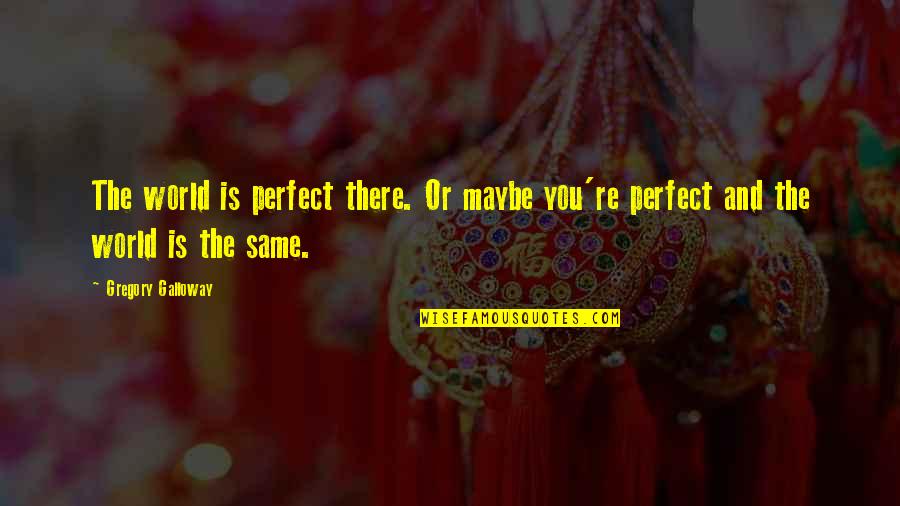 Suiffy Quotes By Gregory Galloway: The world is perfect there. Or maybe you're