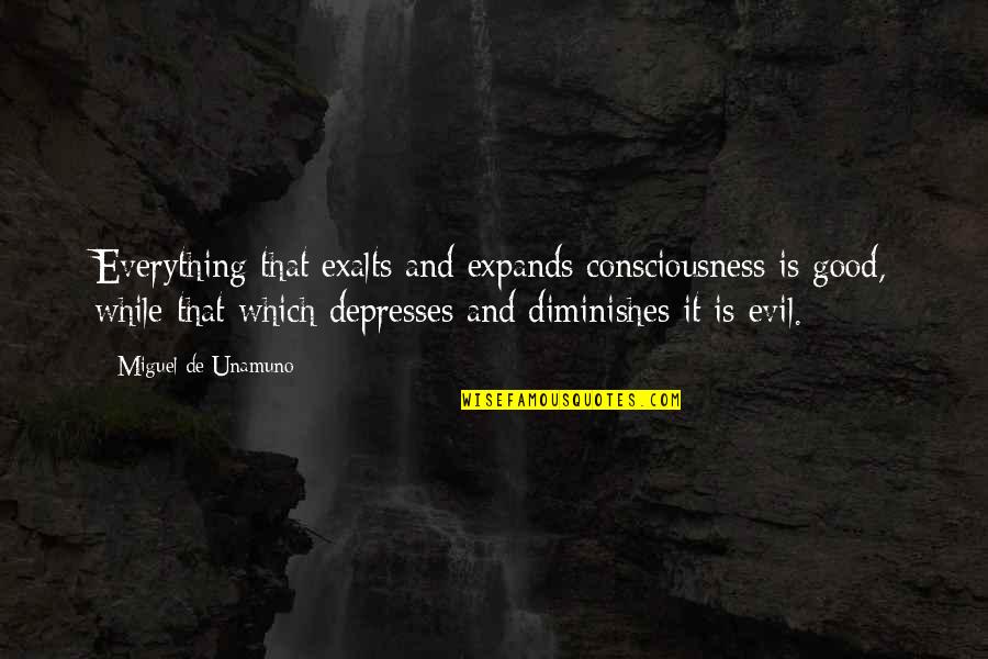 Suikoden Iv Quotes By Miguel De Unamuno: Everything that exalts and expands consciousness is good,