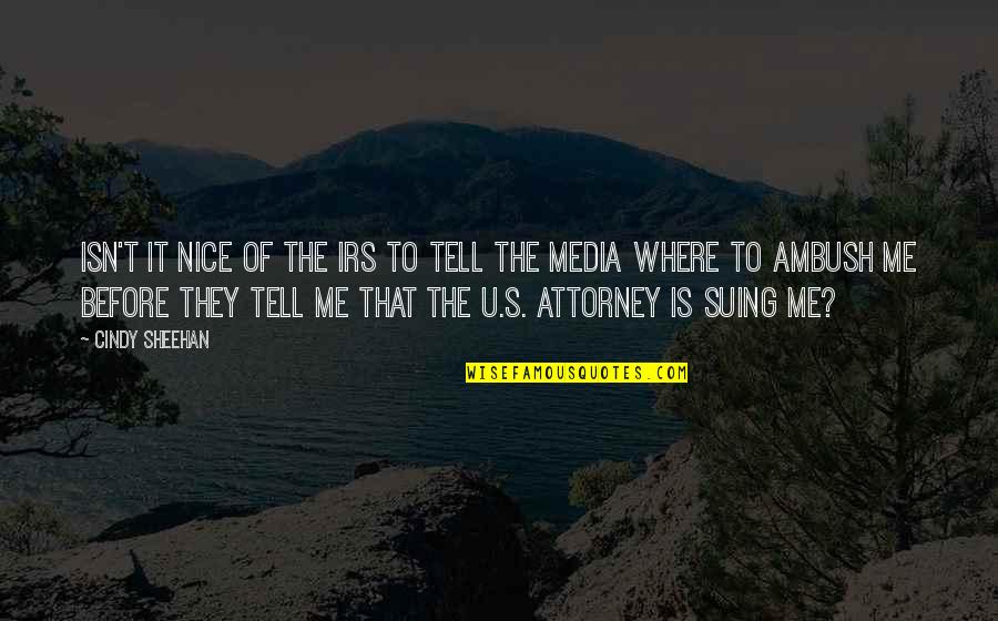 Suing You Quotes By Cindy Sheehan: Isn't it nice of the IRS to tell