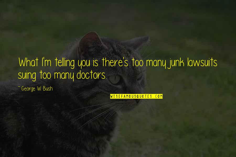 Suing You Quotes By George W. Bush: What I'm telling you is there's too many