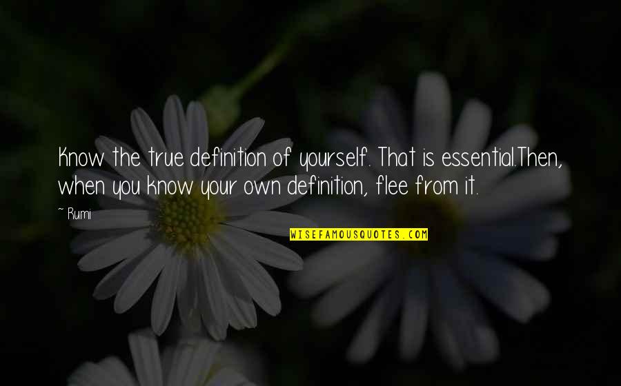 Suit Monogram Quotes By Rumi: Know the true definition of yourself. That is