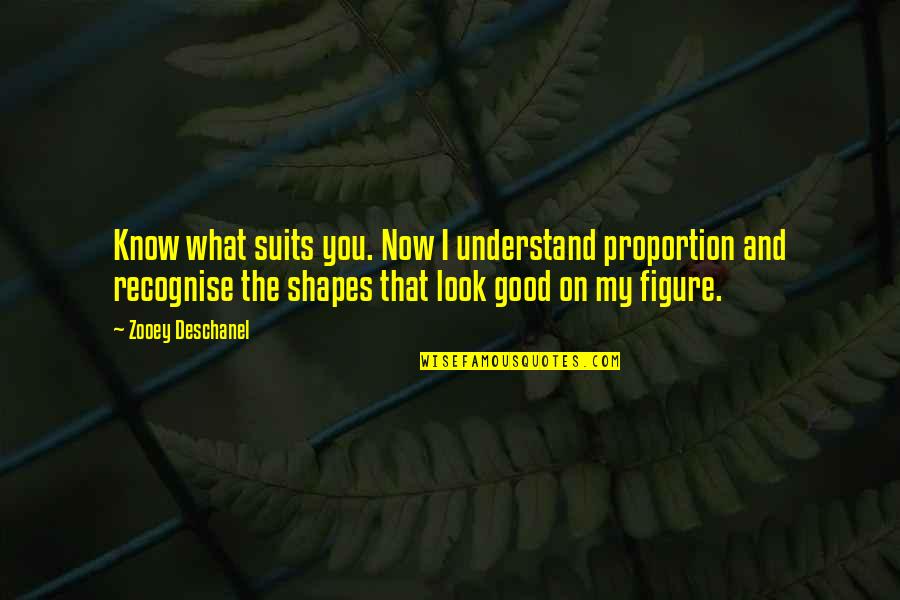 Suits Quotes By Zooey Deschanel: Know what suits you. Now I understand proportion