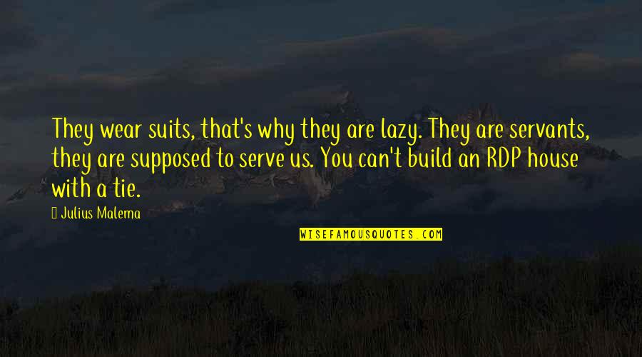 Suits You Quotes By Julius Malema: They wear suits, that's why they are lazy.