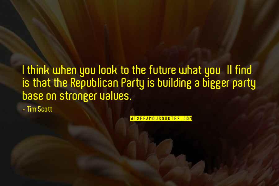 Sukharev Tower Quotes By Tim Scott: I think when you look to the future Sukharev Tower Quotes By Tim Scott: I think when you look to the future