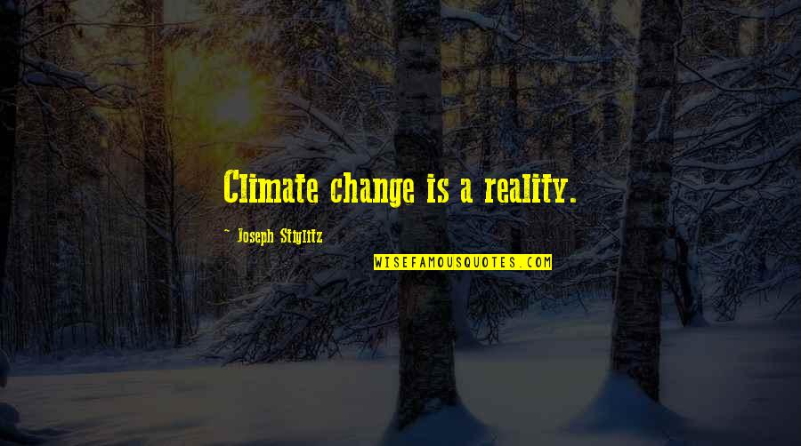 Sukhis Gourmet Quotes By Joseph Stiglitz: Climate change is a reality.