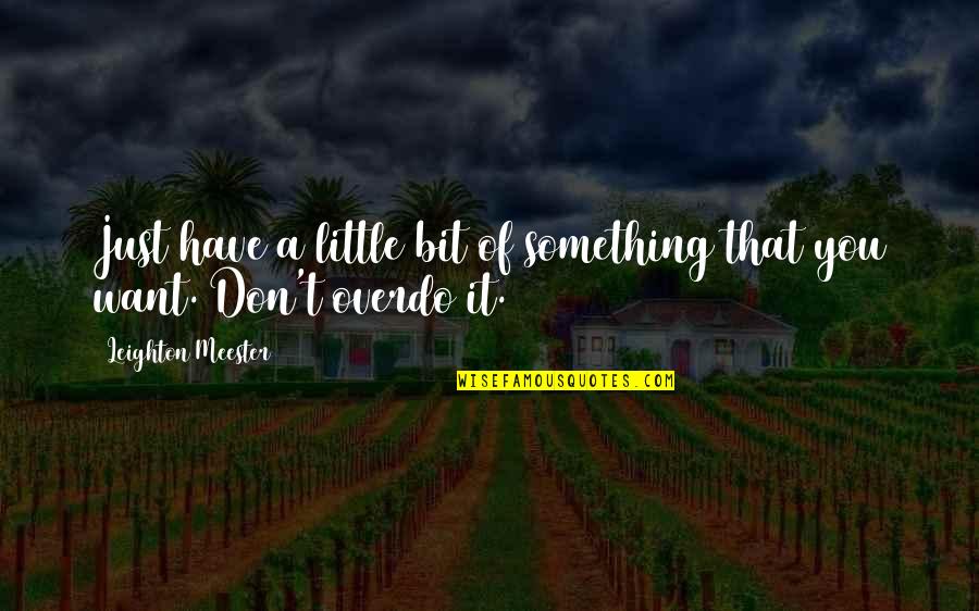 Sukhvir Sangha Quotes By Leighton Meester: Just have a little bit of something that Sukhvir Sangha Quotes By Leighton Meester: Just have a little bit of something that