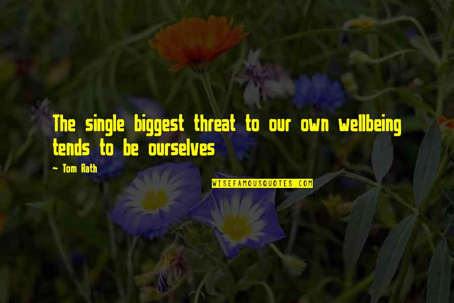 Sukriti And Prakriti Quotes By Tom Rath: The single biggest threat to our own wellbeing