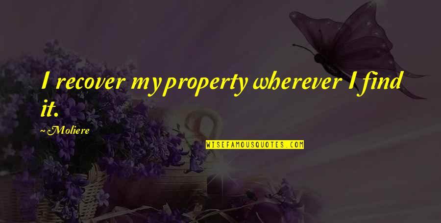 Suksesshem Quotes By Moliere: I recover my property wherever I find it.