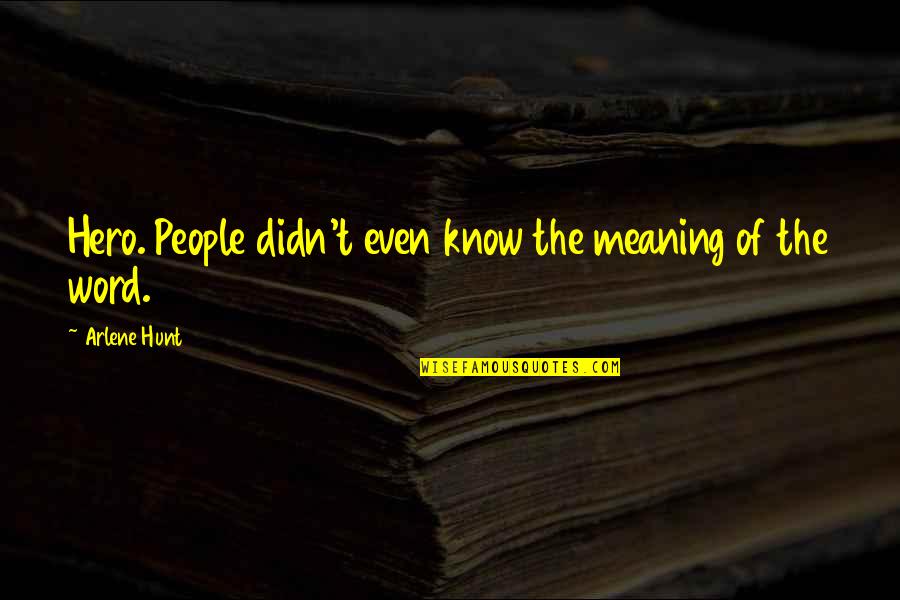Suleiman Magnificent Quotes By Arlene Hunt: Hero. People didn't even know the meaning of Suleiman Magnificent Quotes By Arlene Hunt: Hero. People didn't even know the meaning of