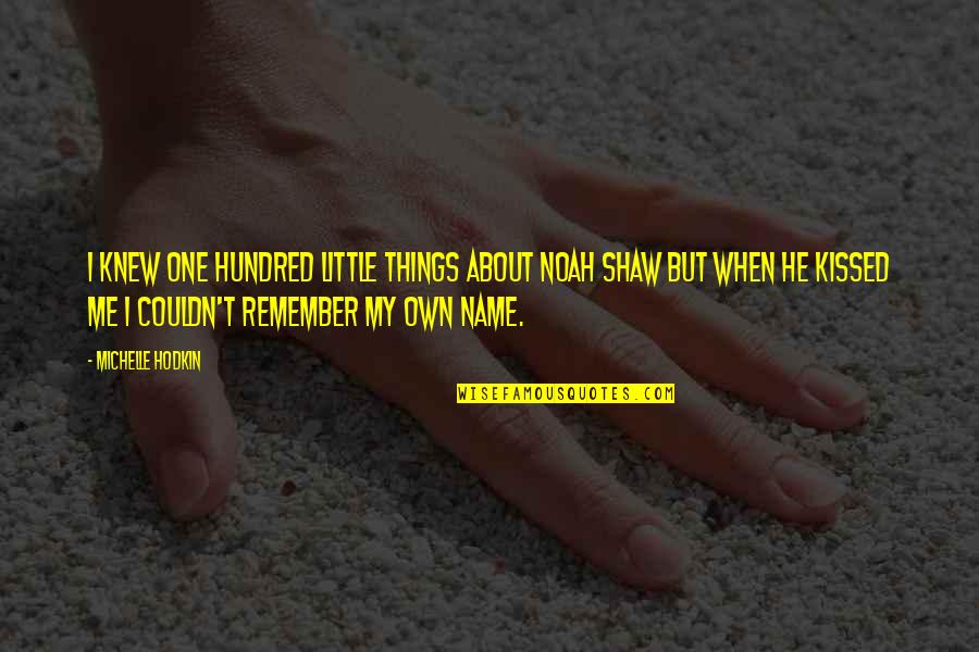 Suleman Quotes By Michelle Hodkin: I knew one hundred little things about Noah