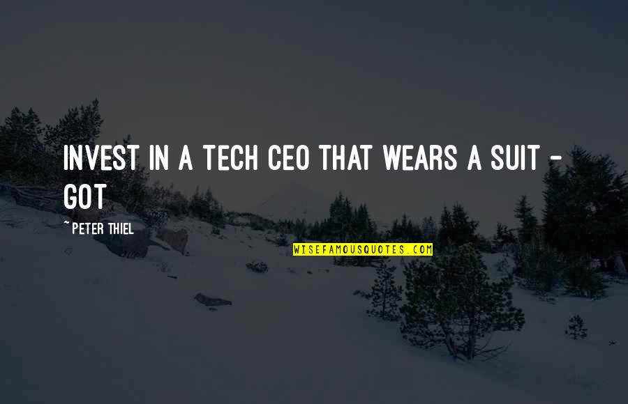 Suleyman Seba Quotes By Peter Thiel: invest in a tech CEO that wears a