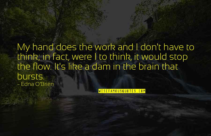 Sulfate Of Potash Quotes By Edna O'Brien: My hand does the work and I don't Sulfate Of Potash Quotes By Edna O'Brien: My hand does the work and I don't