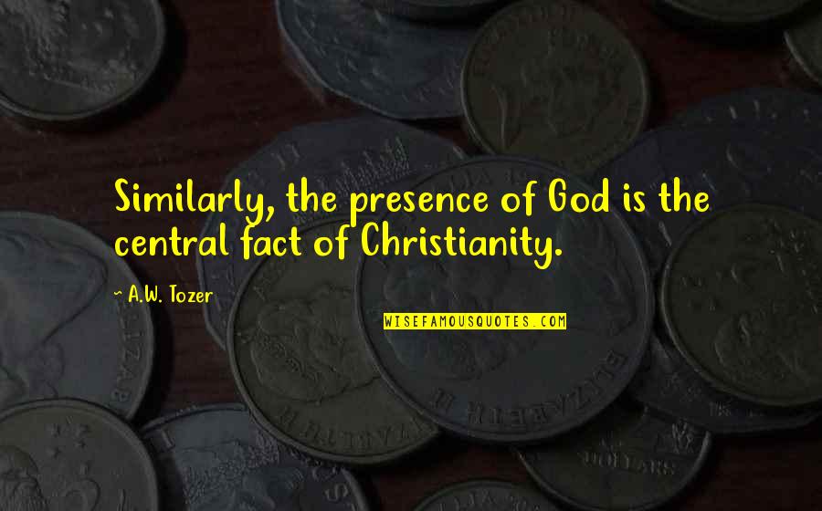 Suliot Quotes By A.W. Tozer: Similarly, the presence of God is the central