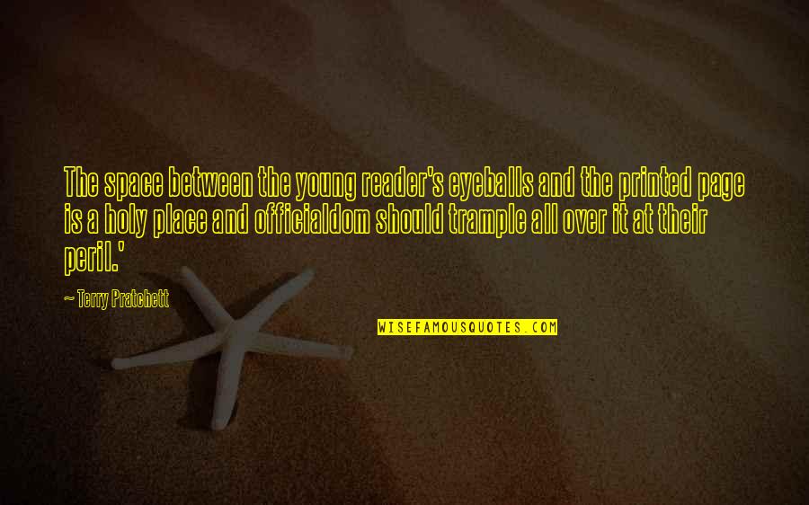 Sulphated Steroids Quotes By Terry Pratchett: The space between the young reader's eyeballs and Sulphated Steroids Quotes By Terry Pratchett: The space between the young reader's eyeballs and