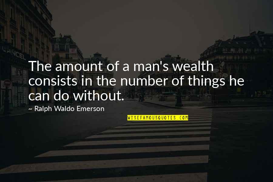 Sum Nice Quotes By Ralph Waldo Emerson: The amount of a man's wealth consists in