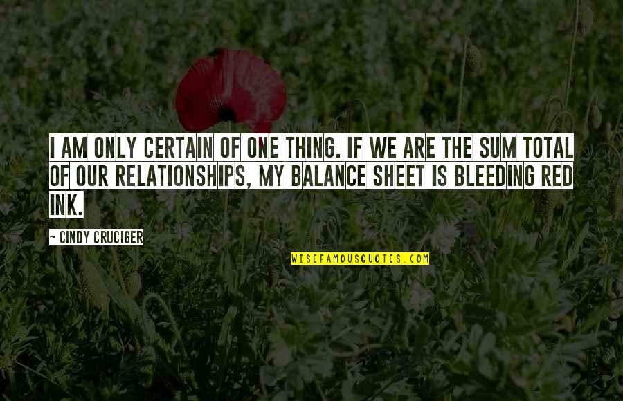 Sum Quotes By Cindy Cruciger: I am only certain of one thing. If Sum Quotes By Cindy Cruciger: I am only certain of one thing. If