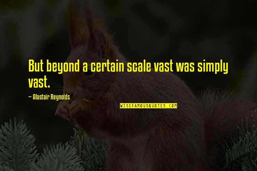 Sumako Azuma Quotes By Alastair Reynolds: But beyond a certain scale vast was simply Sumako Azuma Quotes By Alastair Reynolds: But beyond a certain scale vast was simply