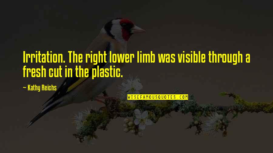 Sumanto Al Quotes By Kathy Reichs: Irritation. The right lower limb was visible through
