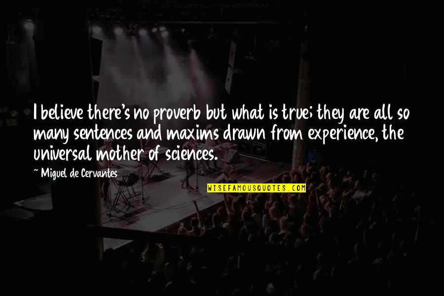 Sumanto Al Quotes By Miguel De Cervantes: I believe there's no proverb but what is