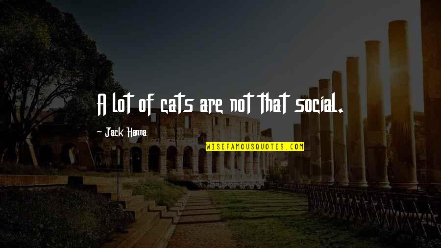 Sumburgh Hotel Quotes By Jack Hanna: A lot of cats are not that social.