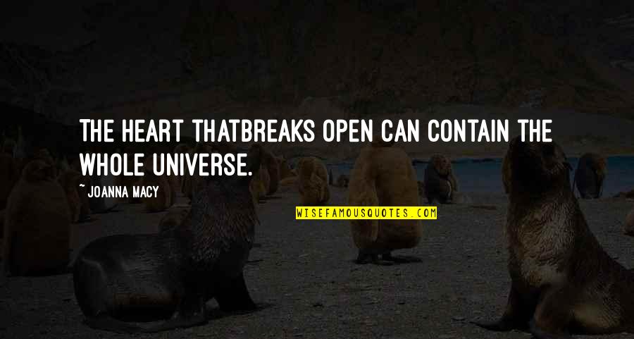 Sumire Naruto Quotes By Joanna Macy: The heart thatbreaks open can contain the whole