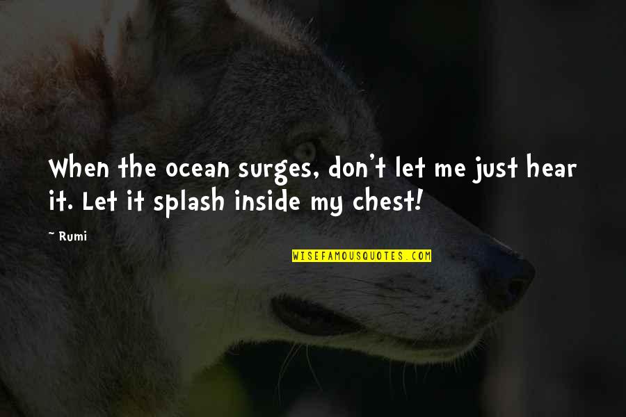 Summarizing And Paraphrasing Quotes By Rumi: When the ocean surges, don't let me just
