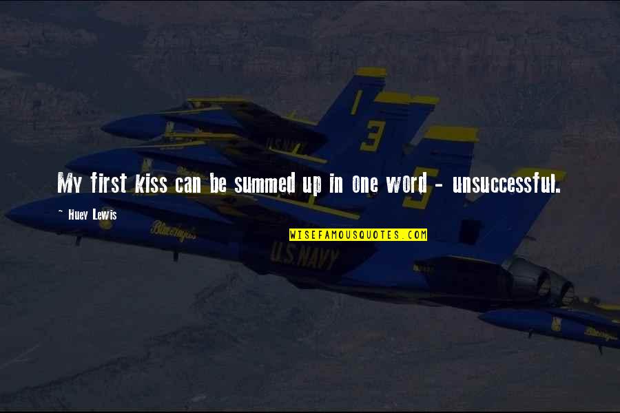 Summed Quotes By Huey Lewis: My first kiss can be summed up in