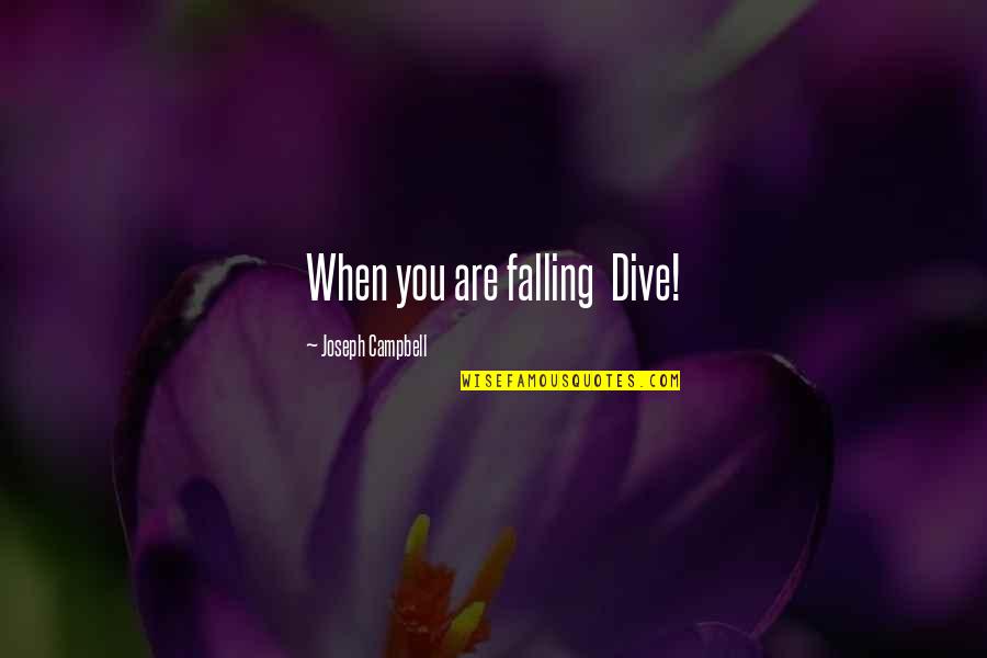 Summer 2013 Quotes By Joseph Campbell: When you are falling Dive!