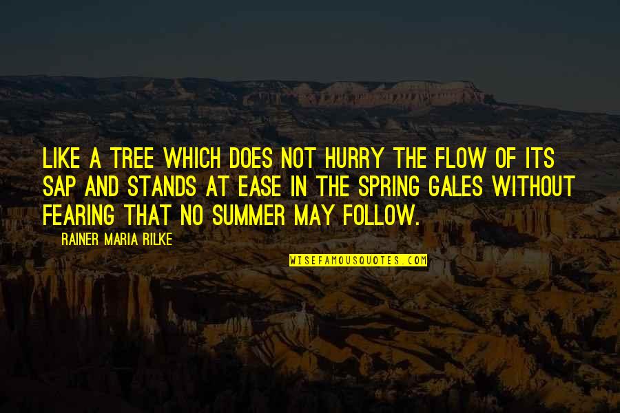 Summer And Spring Quotes By Rainer Maria Rilke: Like a tree which does not hurry the