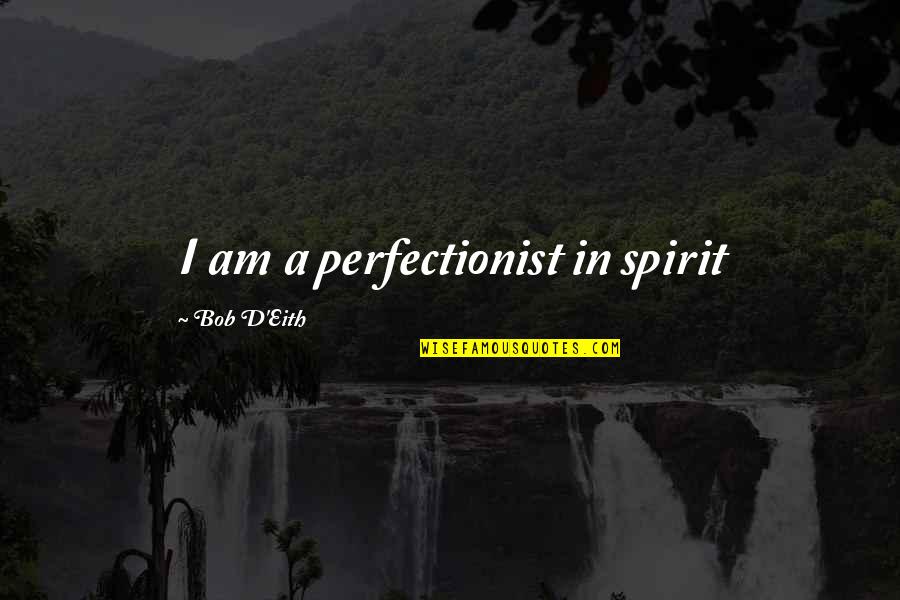Summer And Wine Quotes By Bob D'Eith: I am a perfectionist in spirit Summer And Wine Quotes By Bob D'Eith: I am a perfectionist in spirit