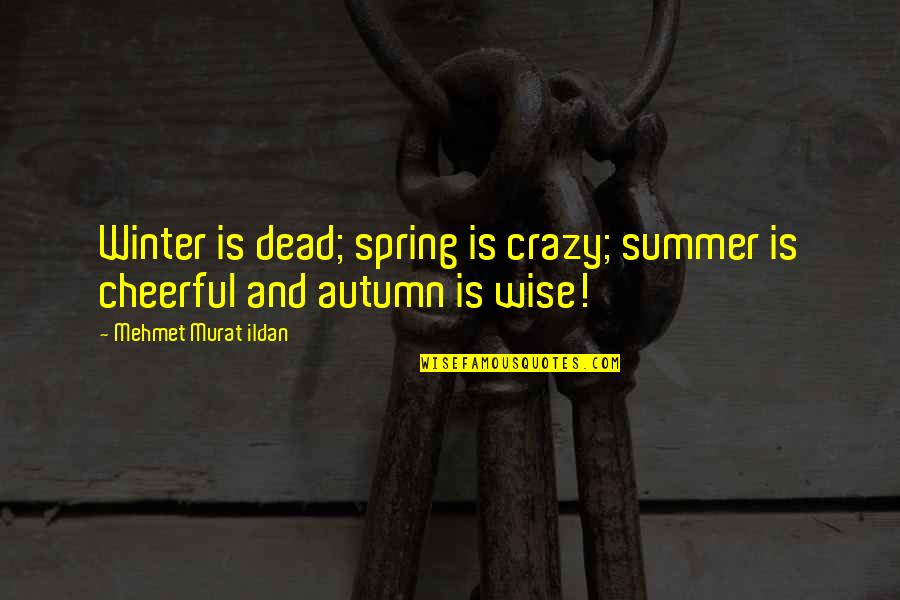 Summer And Winter Quotes By Mehmet Murat Ildan: Winter is dead; spring is crazy; summer is