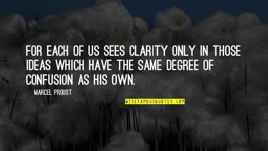 Summer Dream Quotes By Marcel Proust: For each of us sees clarity only in