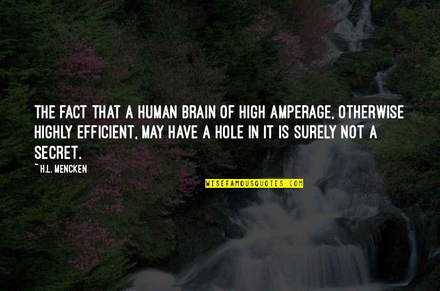 Summerall Quotes By H.L. Mencken: The fact that a human brain of high Summerall Quotes By H.L. Mencken: The fact that a human brain of high