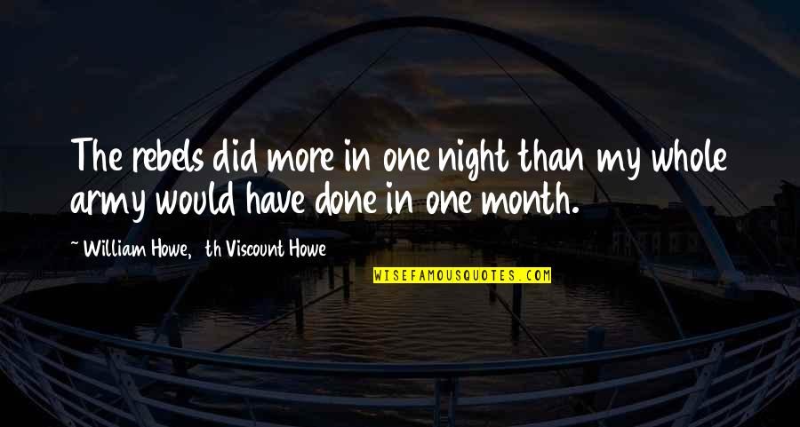Sumuko Na Quotes By William Howe, 5th Viscount Howe: The rebels did more in one night than Sumuko Na Quotes By William Howe, 5th Viscount Howe: The rebels did more in one night than