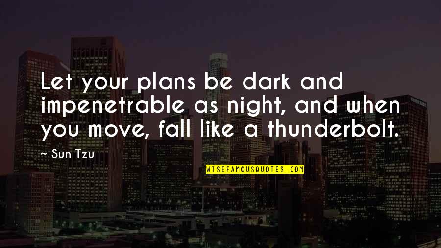 Sun Fall Quotes By Sun Tzu: Let your plans be dark and impenetrable as