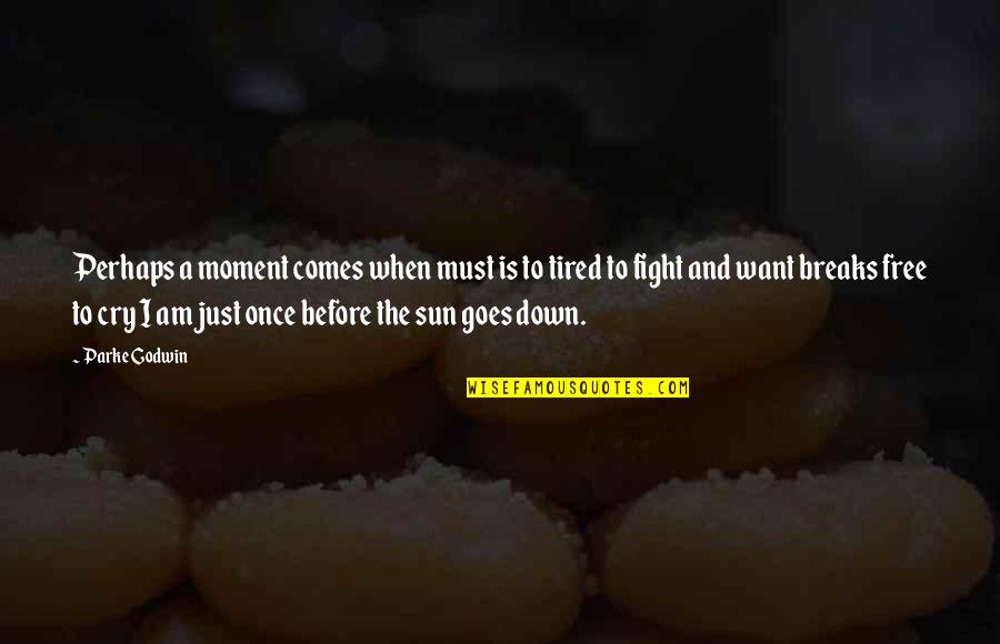 Sun Goes Up Quotes By Parke Godwin: Perhaps a moment comes when must is to