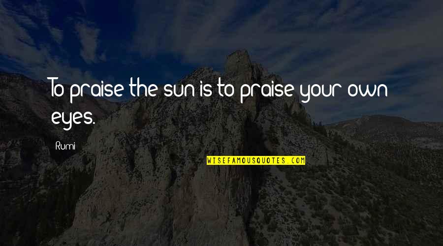 Sun In My Eyes Quotes By Rumi: To praise the sun is to praise your